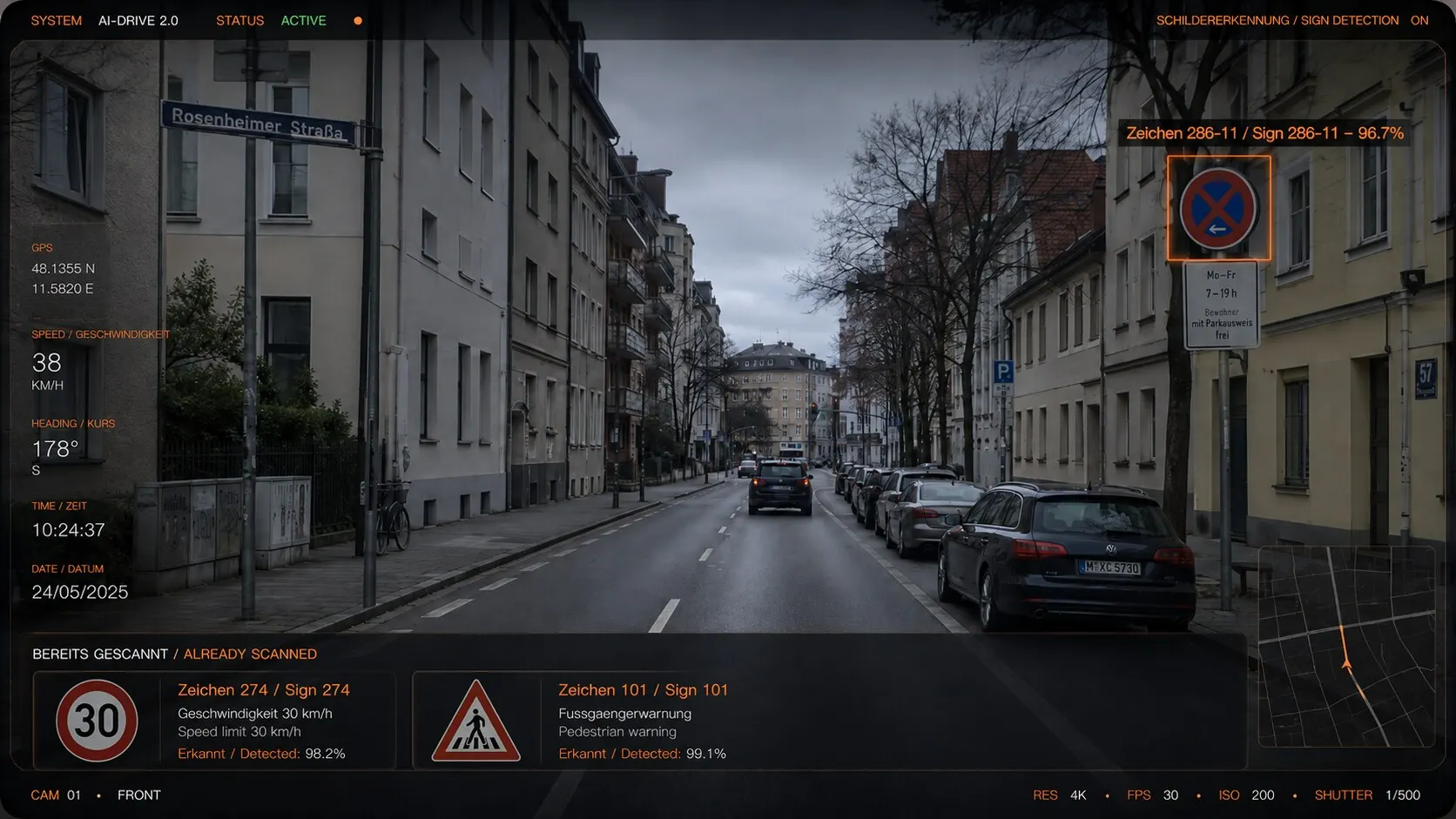 Detected traffic sign in a street image
