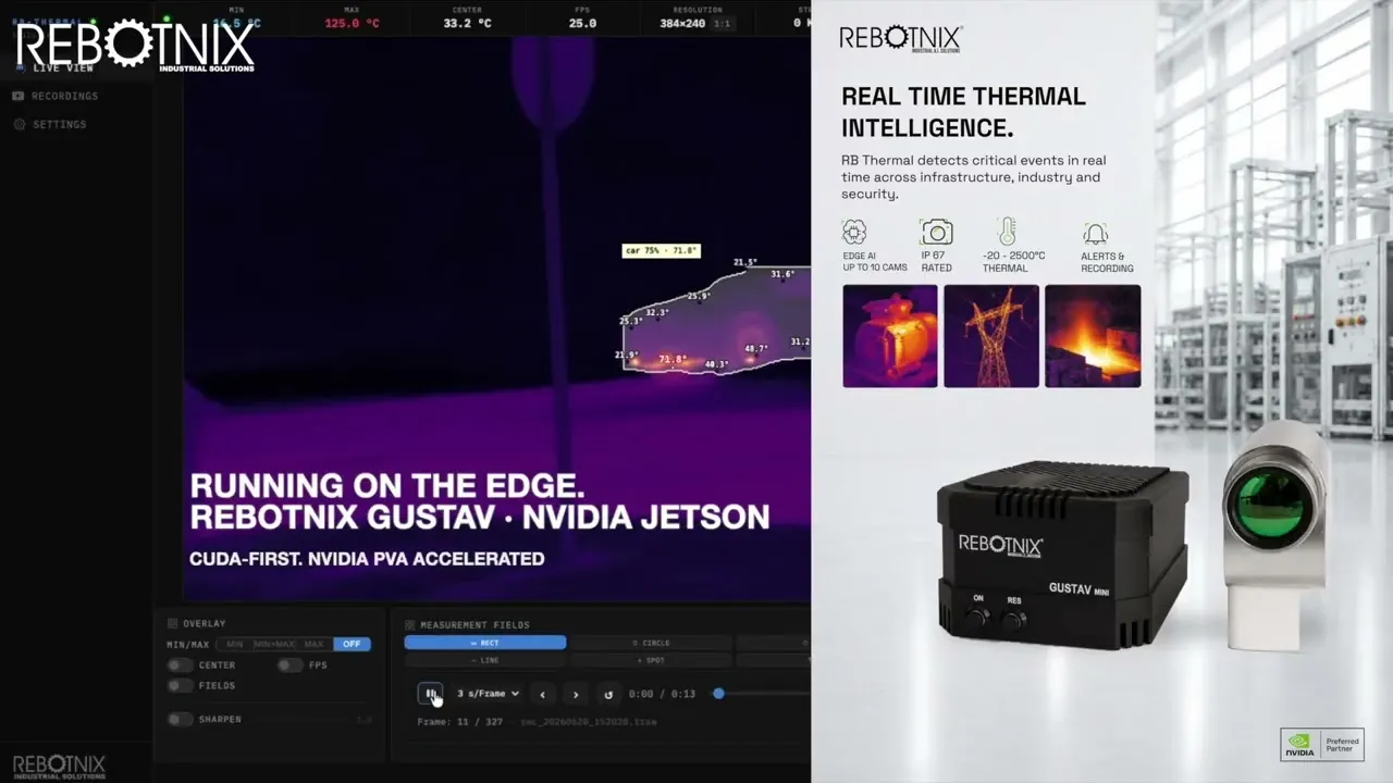Thermal image with REBOTNIX detection on GUSTAV